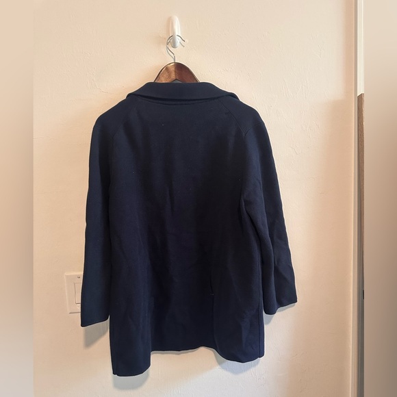 Quince 100% Organic Cotton Knit Blazer in Navy Blue Sz L - Picture 5 of 6